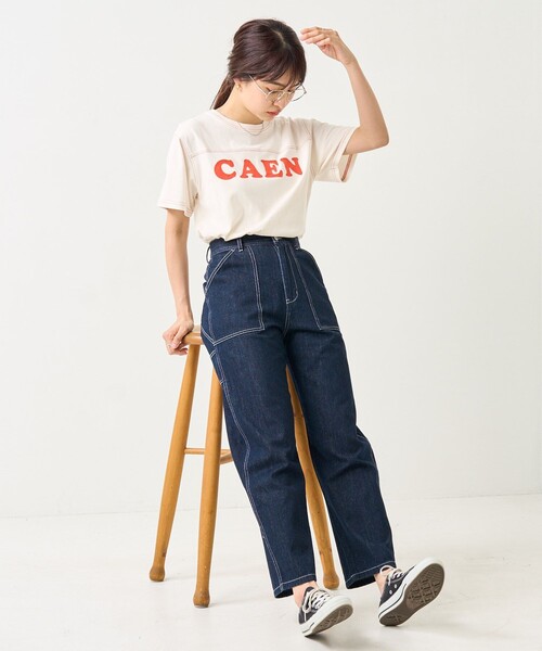 FREAK'S STORE（フリークスストア）の「配色ステッチロゴTシャツ（Tシャツ/カットソー・レディース・オフホワイト/レッド/ネイビー・ﾌﾘ-）」の14枚目の写真