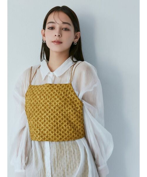 MURUA(ムルーア)の「サークルジャガードキャミソール(キャミソール・レディース・グリーン/マスタード・FREE)」の3枚目の写真