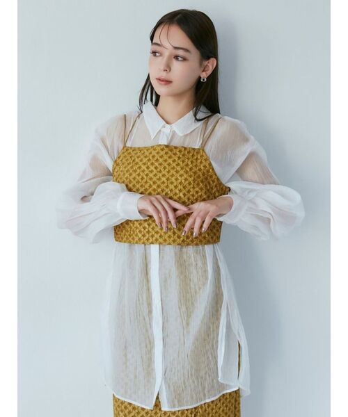 MURUA(ムルーア)の「サークルジャガードキャミソール(キャミソール・レディース・グリーン/マスタード・FREE)」の4枚目の写真