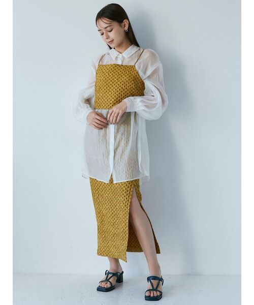 MURUA(ムルーア)の「サークルジャガードキャミソール(キャミソール・レディース・グリーン/マスタード・FREE)」の5枚目の写真