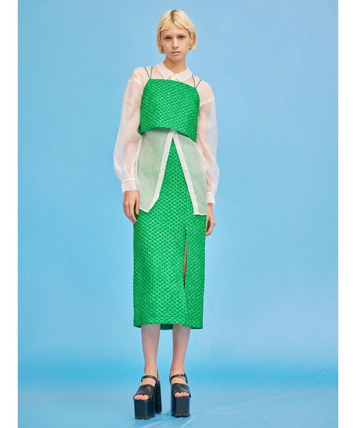 MURUA(ムルーア)の「サークルジャガードキャミソール(キャミソール・レディース・グリーン/マスタード・FREE)」の6枚目の写真