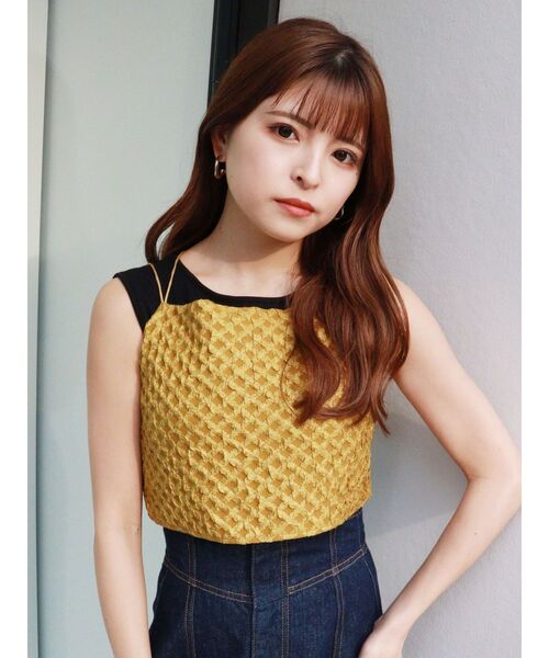 MURUA(ムルーア)の「サークルジャガードキャミソール(キャミソール・レディース・グリーン/マスタード・FREE)」の7枚目の写真