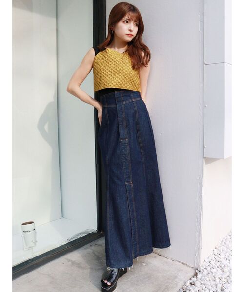 MURUA(ムルーア)の「サークルジャガードキャミソール(キャミソール・レディース・グリーン/マスタード・FREE)」の8枚目の写真