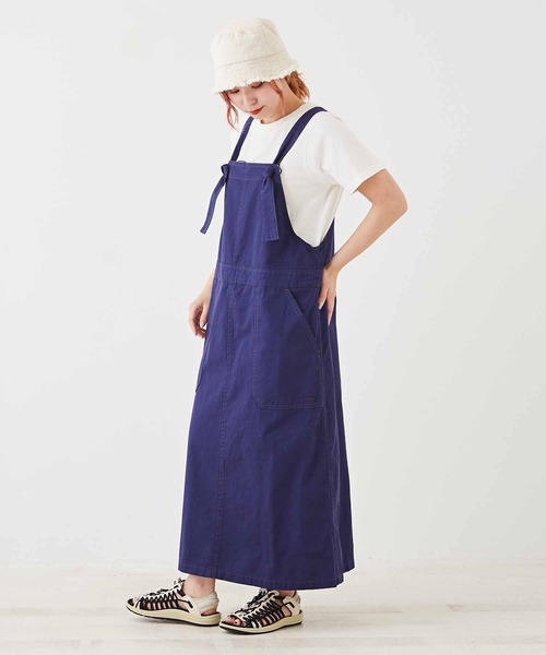 CUBE SUGAR（キューブシュガー）の「無地綿ツイルサロペットスカート（ジャンパースカート・レディース・ベージュ/ネイビー/カーキ・M）」の21枚目の写真