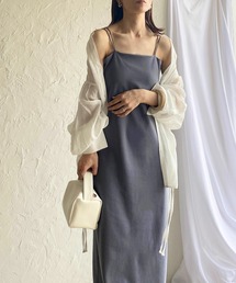 She's Closet（シーズクローゼット）の「カップ付きハイウエストダブルストラップIラインタイトロングキャミワンピース（ワンピース）」