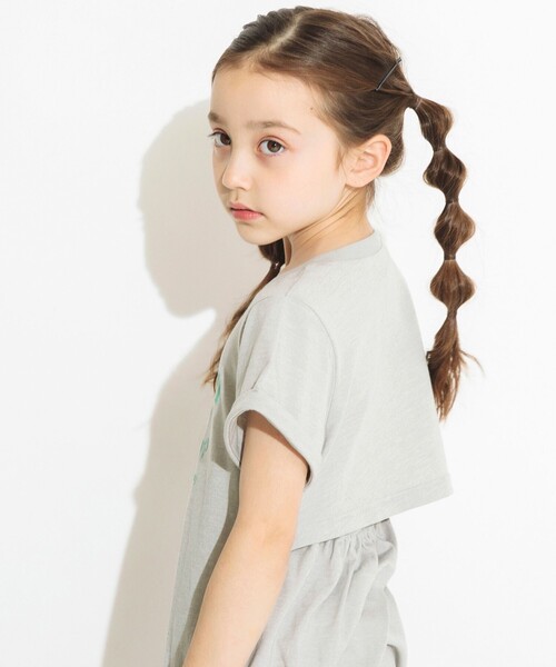 BRANSHES（ブランシェス）の「バックウエストあきワンピース（ワンピース・キッズ・杢グレー/ブラック・110/120/90/130/100）」の8枚目の写真