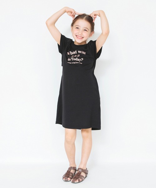 BRANSHES（ブランシェス）の「バックウエストあきワンピース（ワンピース・キッズ・杢グレー/ブラック・110/120/90/130/100）」の3枚目の写真