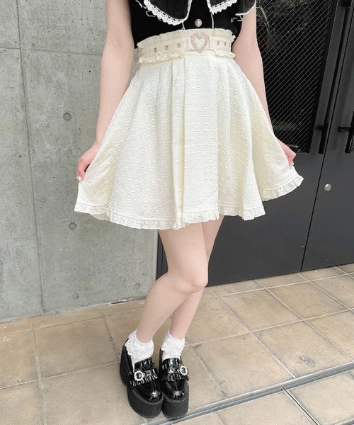 ROJITA(ロジータ)の「ふくれJQ千鳥柄スカート(スカート・レディース・アイボリー/ブラック・FREE)」の2枚目の写真