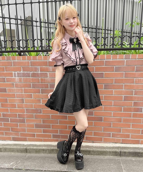 ROJITA(ロジータ)の「ふくれJQ千鳥柄スカート(スカート・レディース・アイボリー/ブラック・FREE)」の3枚目の写真