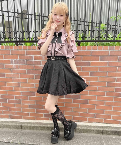 ROJITA(ロジータ)の「ふくれJQ千鳥柄スカート(スカート・レディース・アイボリー/ブラック・FREE)」の4枚目の写真