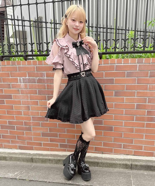 ROJITA(ロジータ)の「ふくれJQ千鳥柄スカート(スカート・レディース・アイボリー/ブラック・FREE)」の7枚目の写真