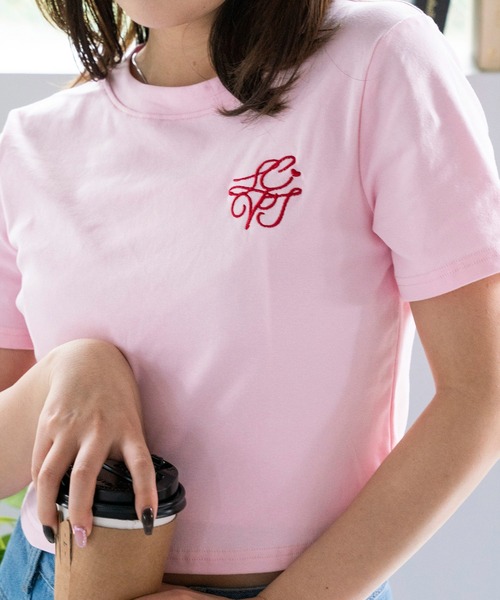 セール】LCVTロゴ刺繍クロップドTシャツ（Tシャツ/カットソー