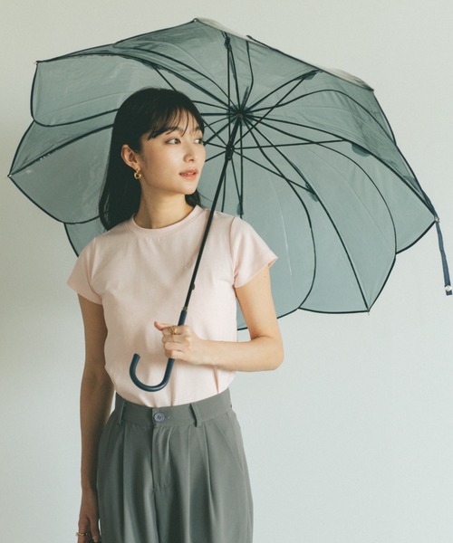 VANNIE U（ヴァニーユー）の「クリアフラワーアンブレラ/ビニール傘（長傘・レディース・ホワイト/ピンク/ブラウン/グレー・FREE）」の3枚目の写真