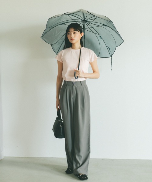 VANNIE U（ヴァニーユー）の「クリアフラワーアンブレラ/ビニール傘（長傘・レディース・ホワイト/ピンク/ブラウン/グレー・FREE）」の13枚目の写真