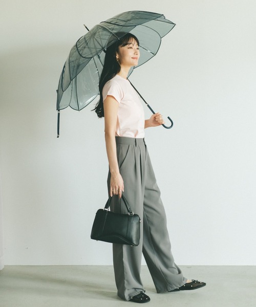 VANNIE U（ヴァニーユー）の「クリアフラワーアンブレラ/ビニール傘（長傘・レディース・ホワイト/ピンク/ブラウン/グレー・FREE）」の14枚目の写真