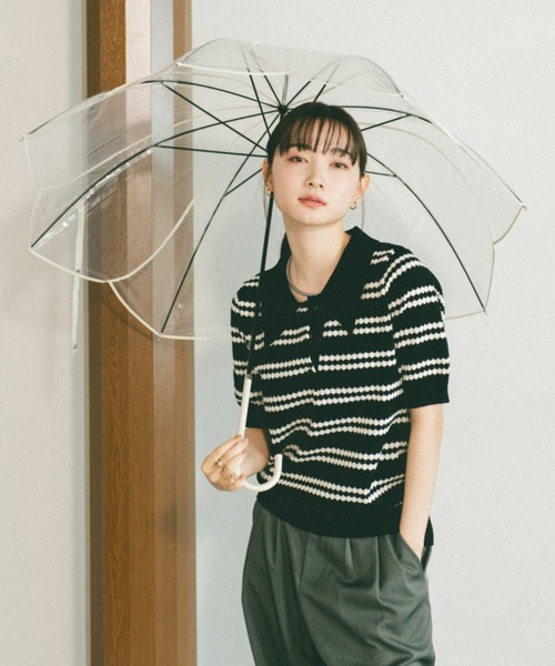 VANNIE U（ヴァニーユー）の「クリアフラワーアンブレラ/ビニール傘（長傘・レディース・ホワイト/ピンク/ブラウン/グレー・FREE）」の17枚目の写真