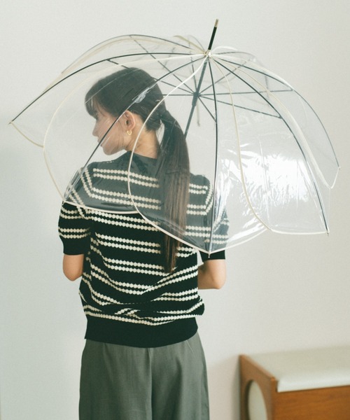 VANNIE U（ヴァニーユー）の「クリアフラワーアンブレラ/ビニール傘（長傘・レディース・ホワイト/ピンク/ブラウン/グレー・FREE）」の19枚目の写真