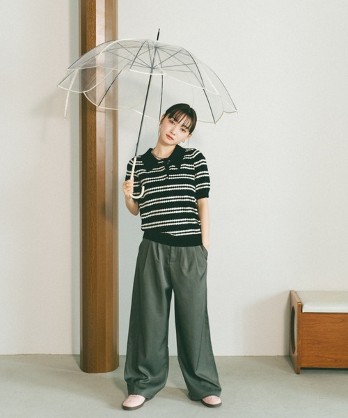 VANNIE U（ヴァニーユー）の「クリアフラワーアンブレラ/ビニール傘（長傘・レディース・ホワイト/ピンク/ブラウン/グレー・FREE）」の20枚目の写真