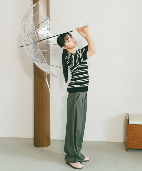 VANNIE U（ヴァニーユー）の「クリアフラワーアンブレラ/ビニール傘（長傘・レディース・ホワイト/ピンク/ブラウン/グレー・FREE）」の21枚目の写真