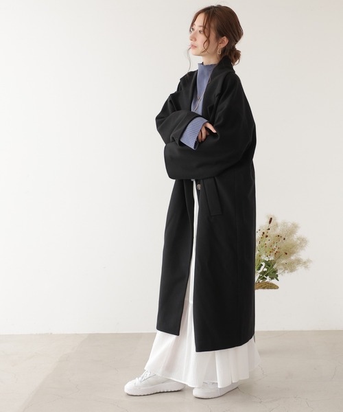 frames RAY CASSIN（フレームスレイカズン）の「袖タックチェスターコート（チェスターコート・レディース・ブラック・FREE）」の7枚目の写真