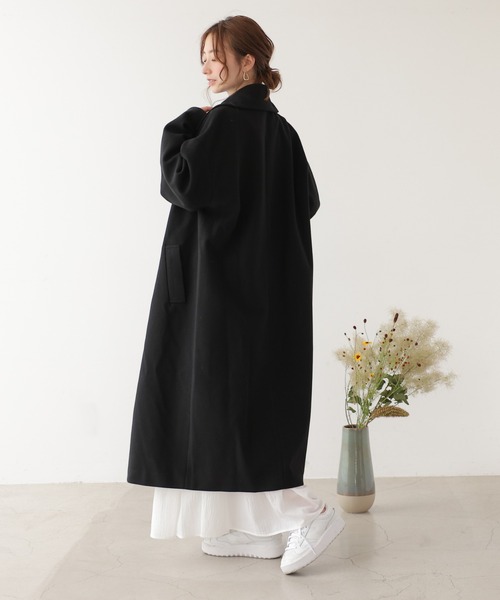 frames RAY CASSIN（フレームスレイカズン）の「袖タックチェスターコート（チェスターコート・レディース・ブラック・FREE）」の4枚目の写真