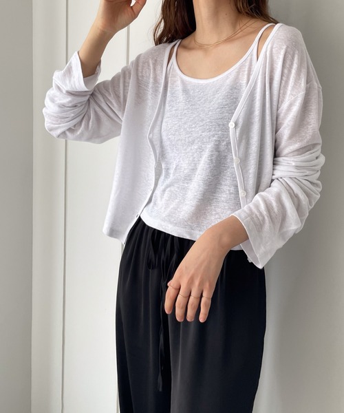 CANAL JEAN(キャナルジーン)の「RED CHOP WORKS(レッドチョップワークス) スラブカットソーアンサンブル(アンサンブル・レディース・ホワイト/ブラック・ONE SIZE)」の2枚目の写真