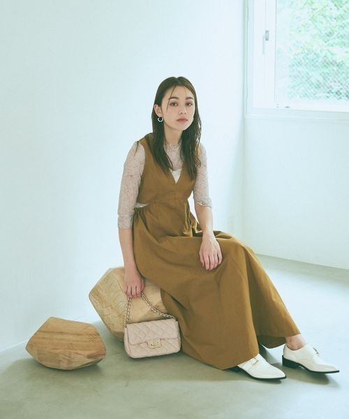 mysty woman（ミスティウーマン）の「カットアウトジャンスカ 964339（ジャンパースカート・レディース・ブラック系その他/ブラウン系その他/ブルー系その他/ライトブルー・FREE）」の4枚目の写真