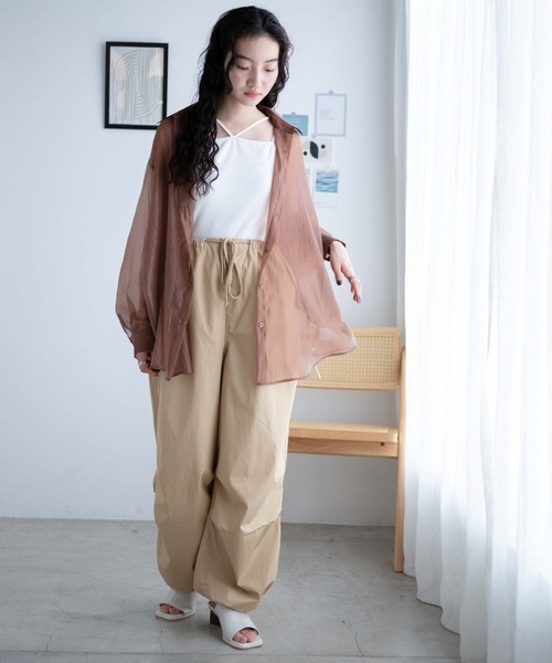 WEGO（ウィゴー）の「WEGO/パラシュートパンツ（カーゴパンツ・レディース・ベージュ/オリーブ/アイボリー/ライトグレー・FREE）」の6枚目の写真