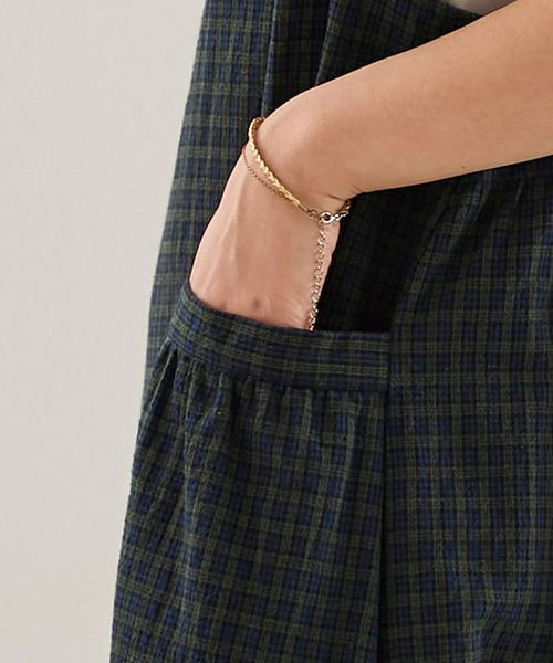 BELLUNA（ベルーナ）の「ポケット使いジャンパースカート（スカート・レディース・グリーン/チェック/ラベンダー・MEDIUM/X-LARGE/LARGE）」の7枚目の写真