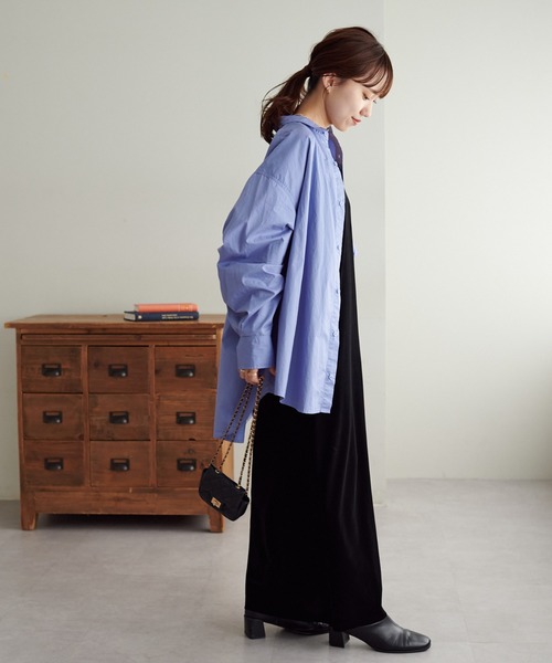 DISCOAT（ディスコート）の「【ユニセックス】ビッグカラーシャツ（シャツ/ブラウス・メンズ・ブラック/サックスブルー/ブルー・FREE）」の5枚目の写真