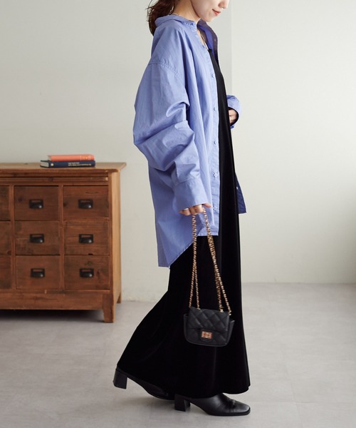 DISCOAT（ディスコート）の「【ユニセックス】ビッグカラーシャツ（シャツ/ブラウス・メンズ・ブラック/サックスブルー/ブルー・FREE）」の6枚目の写真