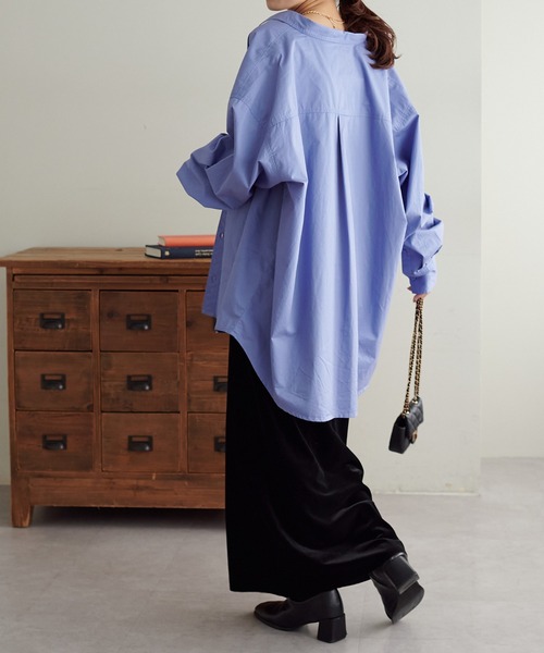 DISCOAT（ディスコート）の「【ユニセックス】ビッグカラーシャツ（シャツ/ブラウス・メンズ・ブラック/サックスブルー/ブルー・FREE）」の8枚目の写真