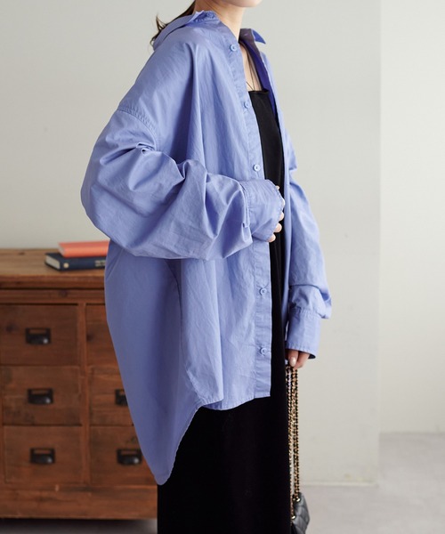 DISCOAT（ディスコート）の「【ユニセックス】ビッグカラーシャツ（シャツ/ブラウス・メンズ・ブラック/サックスブルー/ブルー・FREE）」の11枚目の写真