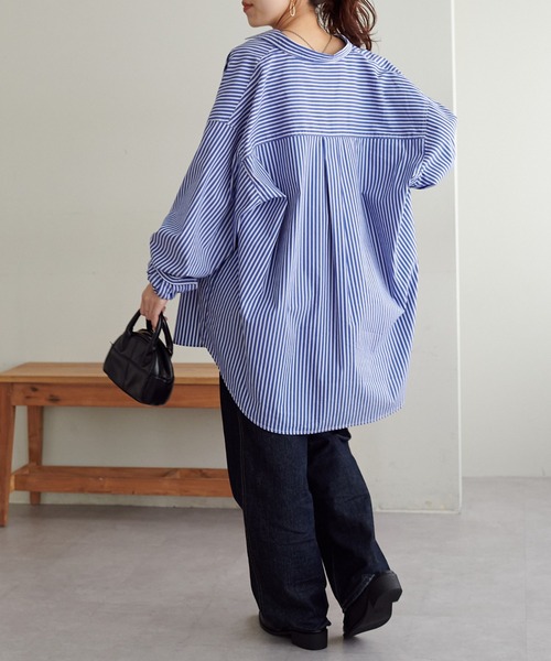 kolorビッグカラーシャツ セール】Long frill big collar shirt / ロングフリルビック
