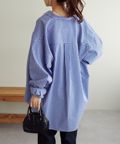 DISCOAT（ディスコート）の「【ユニセックス】ビッグカラーシャツ（シャツ/ブラウス・メンズ・ブラック/サックスブルー/ブルー・FREE）」の21枚目の写真