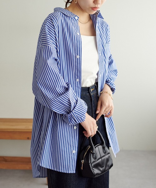 DISCOAT（ディスコート）の「【ユニセックス】ビッグカラーシャツ（シャツ/ブラウス・メンズ・ブラック/サックスブルー/ブルー・FREE）」の20枚目の写真