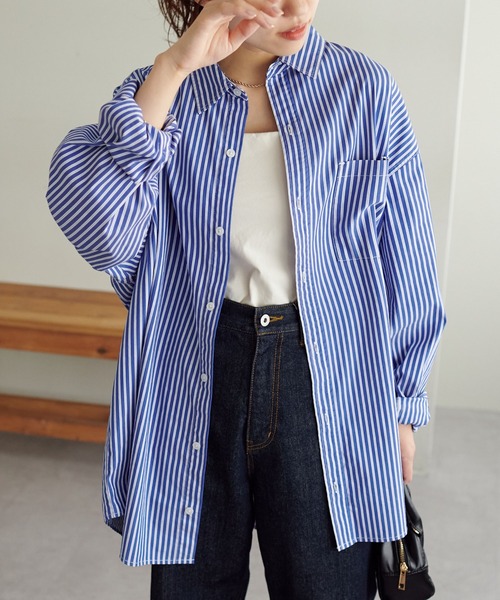 DISCOAT（ディスコート）の「【ユニセックス】ビッグカラーシャツ（シャツ/ブラウス・メンズ・ブラック/サックスブルー/ブルー・FREE）」の18枚目の写真