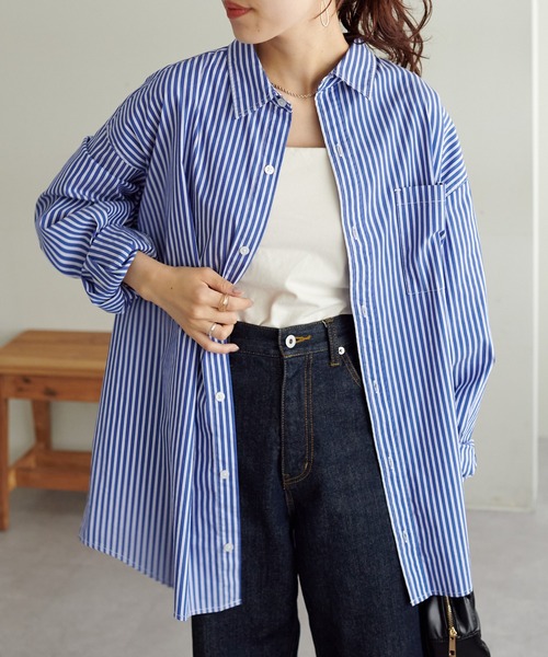 DISCOAT（ディスコート）の「【ユニセックス】ビッグカラーシャツ（シャツ/ブラウス・メンズ・ブラック/サックスブルー/ブルー・FREE）」の19枚目の写真