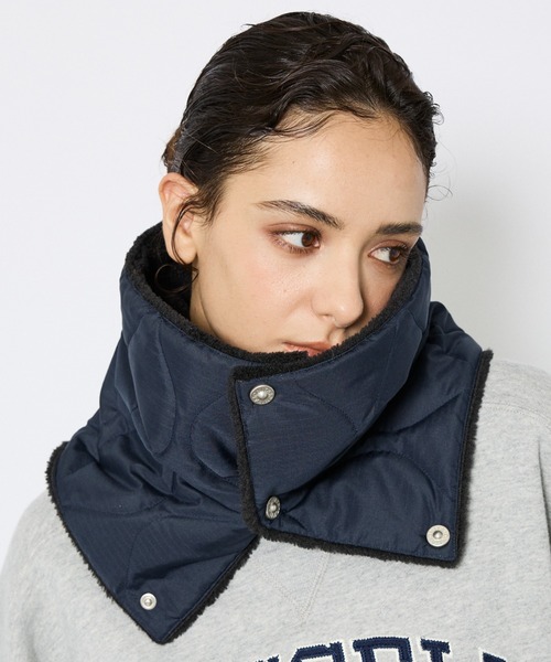 TAION(タイオン)の「【TAION /タイオン】リバーシブル ダウンネックウォーマー/DOWN NECK WARME/ユニセックス/R203ML-1/(ネックウォーマー/スヌード・メンズ・ブラック/カーキ/ダークネイビー/ブラック系その他/ダークグリーン/グリーン系その他/グリーン系その他2/ダークベージュ・フリー)」の8枚目の写真