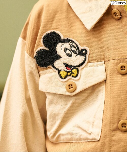 Disney（ディズニー）の「ディズニーキャラクターパッチワークシャツ