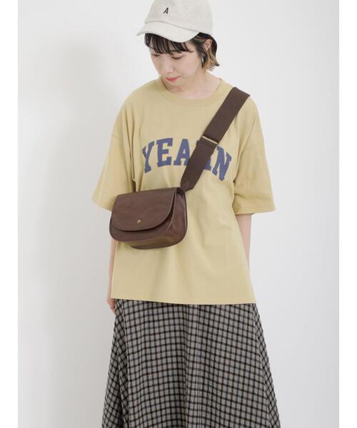 Samansa Mos2（サマンサ モスモス）の「フロントロゴプリントTシャツ（Tシャツ/カットソー・レディース・オフホワイト/イエロー/チャコールグレー/ブラウン・F）」の4枚目の写真