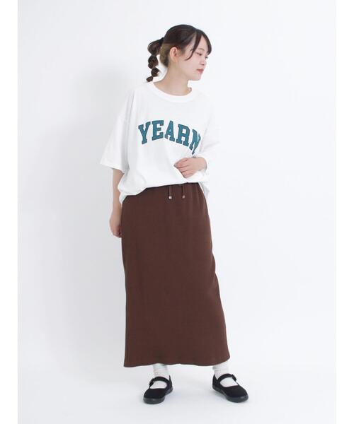 Samansa Mos2（サマンサ モスモス）の「フロントロゴプリントTシャツ（Tシャツ/カットソー・レディース・オフホワイト/イエロー/チャコールグレー/ブラウン・F）」の6枚目の写真