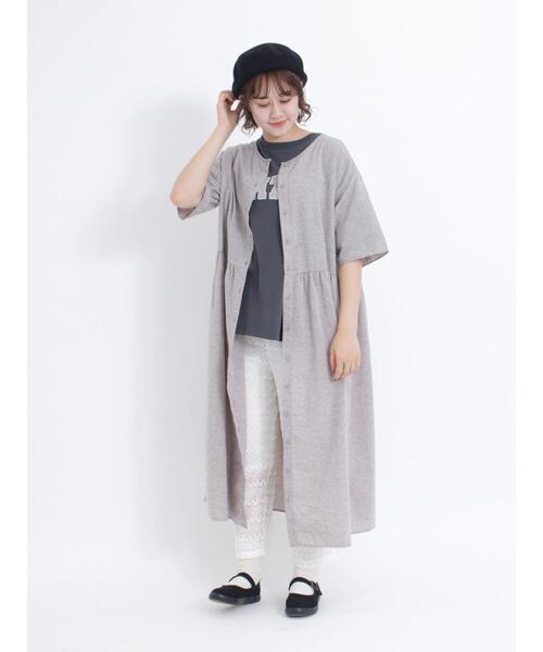 Samansa Mos2（サマンサ モスモス）の「フロントロゴプリントTシャツ（Tシャツ/カットソー・レディース・オフホワイト/イエロー/チャコールグレー/ブラウン・F）」の10枚目の写真