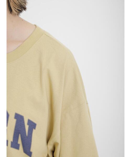 Samansa Mos2（サマンサ モスモス）の「フロントロゴプリントTシャツ（Tシャツ/カットソー・レディース・オフホワイト/イエロー/チャコールグレー/ブラウン・F）」の17枚目の写真