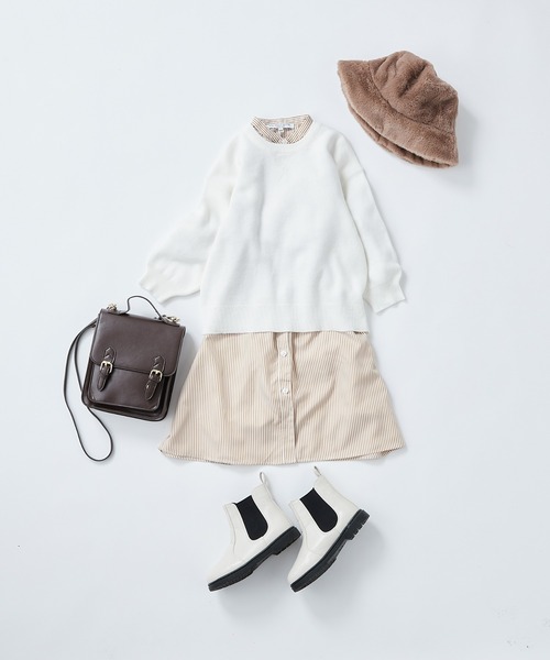 CIAOPANIC TYPY(チャオパニックティピー)の「【KIDS】ウォッシャブルスウェットライクニット(ニット/セーター・キッズ・グリーン/ピンク/ホワイト/ブラック/ブルー/グレー/グリーン系その他2/サックスブルー・S/M/L/XL/XXL)」の14枚目の写真