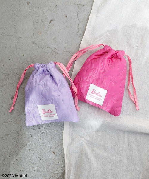 Barbie（バービー）の「【Barbie】バービー　キルティング巾着（ポーチ・レディース・ピンク/パープル・FREE）」の3枚目の写真