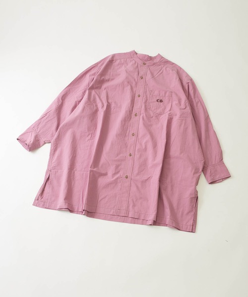 CUBE SUGAR（キューブシュガー）の「無地コットンダンプバンドカラービッグシャツ（シャツ/ブラウス・レディース・グレー/ピンク/ホワイト/ライム/ベージュ・M）」の22枚目の写真