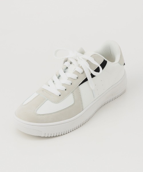 Honeys（ハニーズ）の「ジャーマントレーナースニーカー（スニーカー・レディース・ホワイト系その他/ホワイト/ブラック・L/LL/S/M）」の10枚目の写真