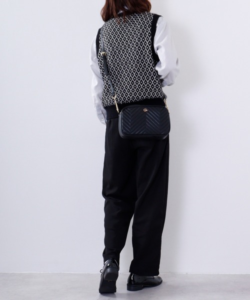 CECIL McBEE（セシルマクビー）の「キルトバッグ　ショルダー（ショルダーバッグ・レディース・ベージュ/ブラック・F）」の9枚目の写真