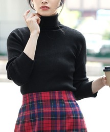 zootie | 【新感覚のなめらかタッチ！】チクチクしない なめらかリブニット［タートルネック］(ニット/セーター)